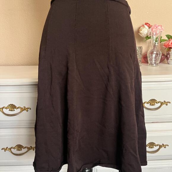 Brown nylon midi skirt - Picture 2 of 4